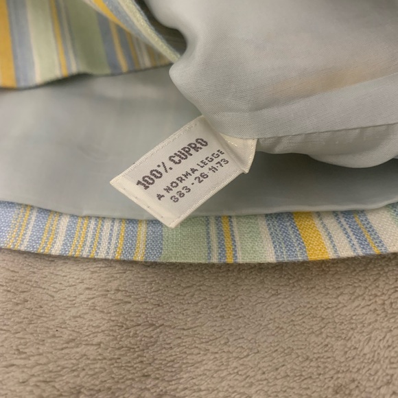 SALVATORE FERRAGAMO 2 Piece Striped Blue Yellow Suite Skirt Preppy High Fashion - Picture 4 of 15